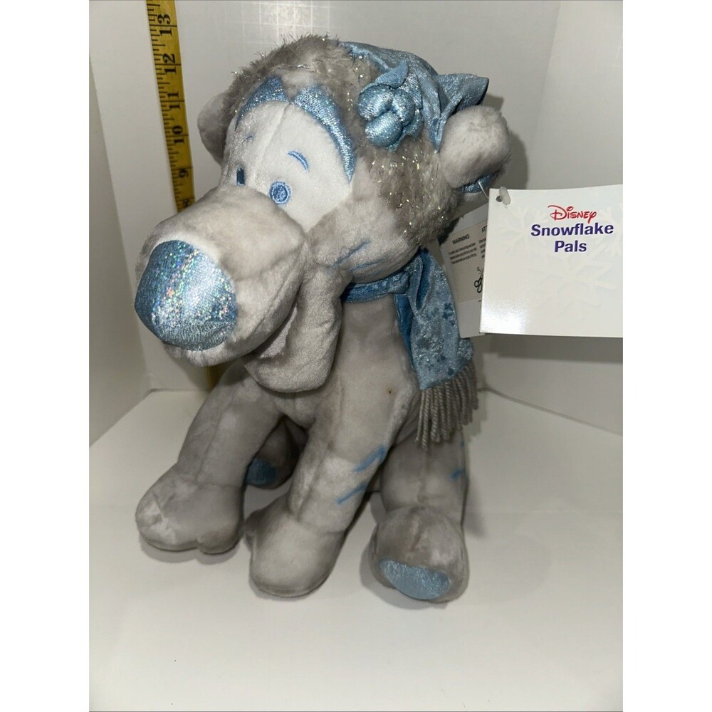 Disney TIGGER Christmas 12” Plush Snowflake White Winter Pooh Light Blue Nwt